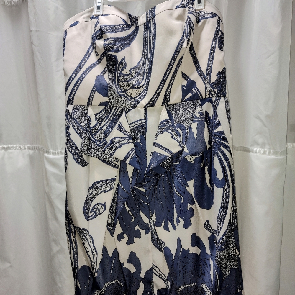 Jessica Simpson Strapless Mini Dress in White and Navy Floral